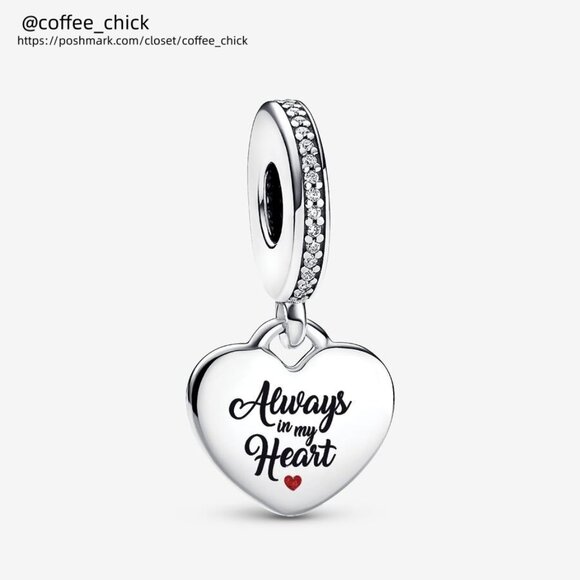 Pandora Engravable Always In My Heart Charm|Pendant - Picture 1 of 2